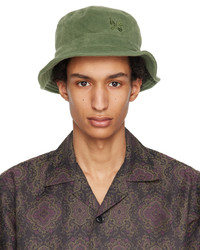 Brown Embroidered Bucket Hat