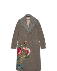 Brown Embroidered Coat