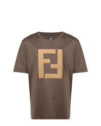 Fendi Embroidered Ff Logo T Shirt
