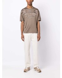 Emporio Armani Embroidered Logo Lyocell Blend T Shirt