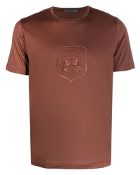 Corneliani Logo Embroidered Cotton T Shirt