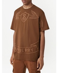 Burberry Logo Embroidered Short Sleeved T Shirt