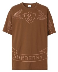 Burberry Logo Embroidered Short Sleeved T Shirt