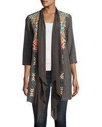 Johnny Was Sita Embroidered Linen Jacket