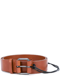 Brown Embroidered Leather Belt