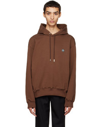 Solid Homme Brown Embroidered Hoodie