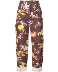 Brown Embroidered Pants