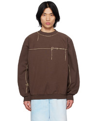 Brown Embroidered Sweatshirt