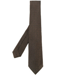 Brown Embroidered Tie