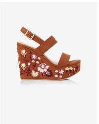 Express Embroidered Wedge Sandal