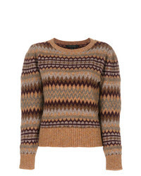 Brown Fair Isle Crew-neck Sweater