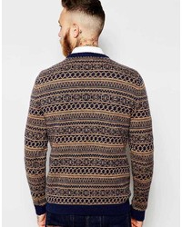 Asos Brand Lambswool Rich Sweater In 2 Color Fairisle