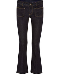 Stella McCartney Cropped Mid Rise Flared Jeans Dark Denim