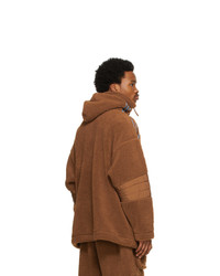 adidas x IVY PARK Brown Branded Teddy Half Zip Jacket