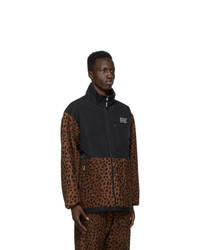 Wacko Maria Brown And Black Fleece Leopard Jacket