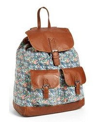 Brown Floral Backpack