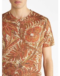 Etro Floral Print Cotton T Shirt