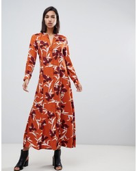 Y.a.s Bold Floral Shirt Maxi Dress