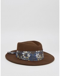 Brown Floral Hat