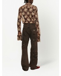 Dolce & Gabbana Floral Print Sheer Shirt