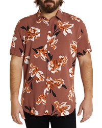 Johnny Bigg Reed Floral Short Sleeve Button Up Shirt In Brick At Nordstrom