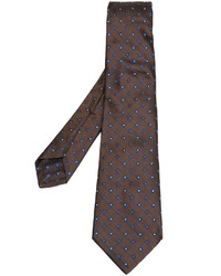 Brown Floral Silk Tie