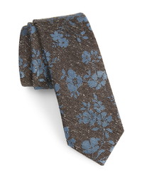 The Tie Bar Onyx Floral Silk Tie