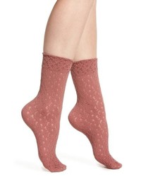 Brown Floral Socks