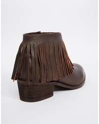 Asos Aroots Leather Western Fringe Ankle Boots