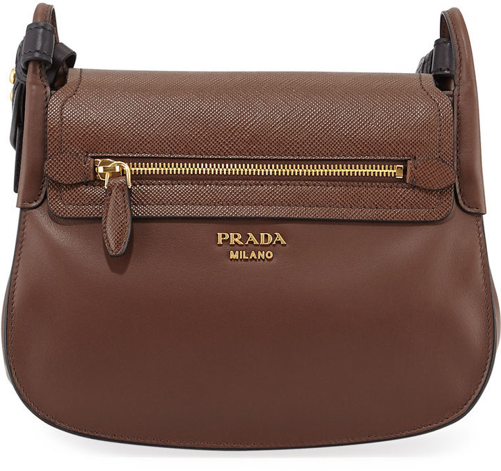 new PRADA 2017 Runway Corsaire fox fur brown stud leather tassel shoulder  bag at 1stDibs