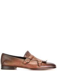 Brown Fringe Leather Loafers