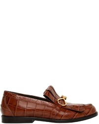 Mulberry 20mm Fringed Croc Embossed Loafers