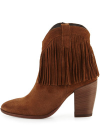 Andre Assous Farley Fringe Suede Bootie Brown