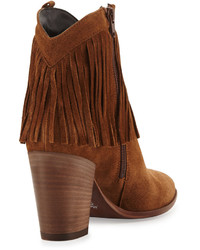 Andre Assous Farley Fringe Suede Bootie Brown