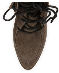 Giuseppe Zanotti Lace Up Suede Fringe Bootie Bison