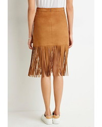 Forever 21 Contemporary Fringed Faux Suede Skirt