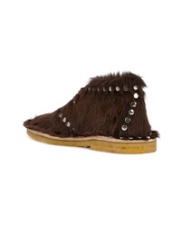 Prada Studded Fur Shoe Boots