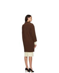 Harris Wharf London Brown Shearling Double Breasted Coat