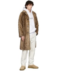 Clot Brown Southern Collar Faux Fur Coat