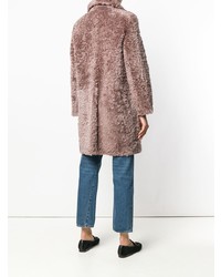 Desa Collection Buttoned Shearling Coat