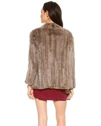 H Brand Ashleigh Hand Knit Rabbit Fur Coat