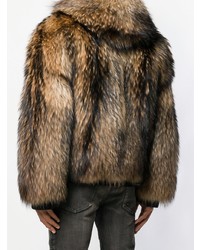 Balmain Hooded Fur Jacket