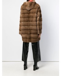 Liska Hooded Mink Fur Coat