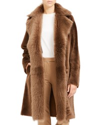 Theory Jathan Hollice Genuine Shearling Leather Long Coat