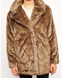 Selected Linea Coat In Faux Fur