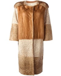 Liska Fur Shearling Squares Coat