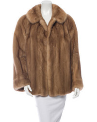 Mink Fur Open Front Coat