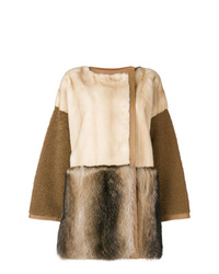 Yves Salomon Panelled Fur Coat