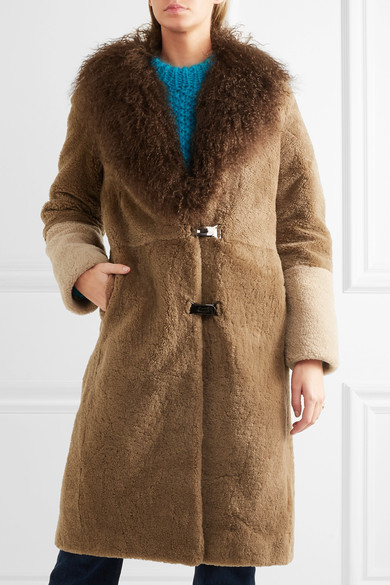 Saks Potts Febbe Bertha Shearling Coat Brown, $1,845 | NET-A ...