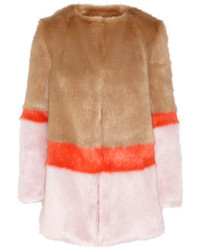 Shrimps Mabel Color Block Faux Fur Coat